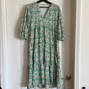 Floral green maxi dress never worn